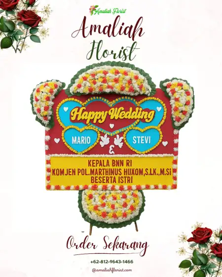 Papan Bunga Pernikahan Sonowangi